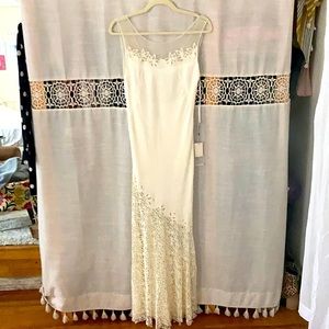 NWT WHBM ivory sheer dress
